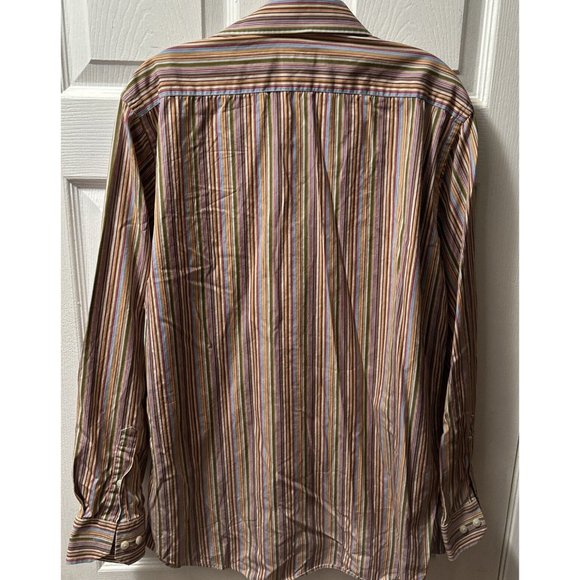 Express Shirt Womens Medium Cotton Button Up Striped Long Sleeve Blouse - Picture 5 of 5